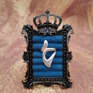 Vintage中古欧洲回流925银素银个性款戒指16号