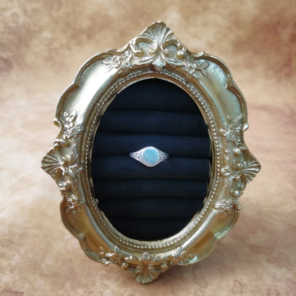 Vintage中古欧洲回流925银印章戒指大全标10号