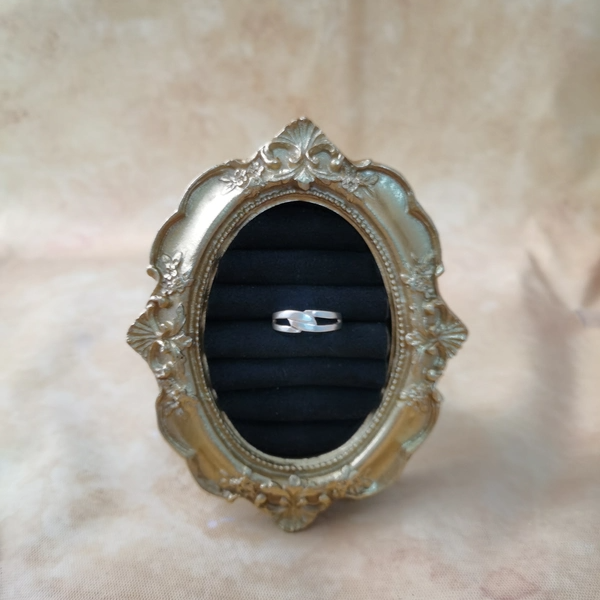 Vintage中古925银素银麻花结戒指14号