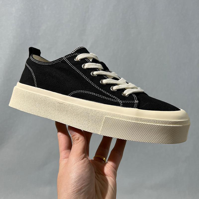 帕达索2024日系夏季新款帆布厚底板鞋潮流百搭透气休闲鞋男240345