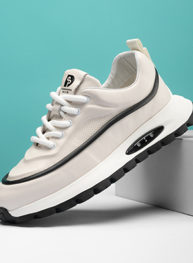 帕达索欧洲站男鞋2024年新款百搭休闲运动高厚底真皮板鞋潮240305