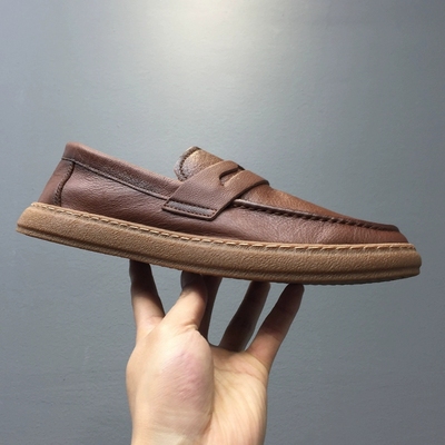 帕达索乐福鞋男一脚蹬休闲皮鞋软底透气豆豆鞋男英伦懒人鞋240446