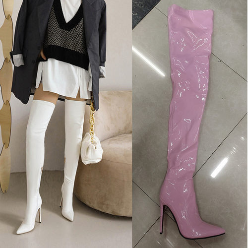 欧美细跟性感反串过膝长靴