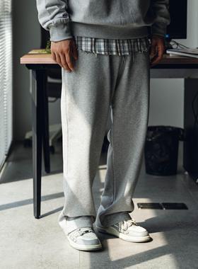 PrintsCrew 450克毛圈底直筒宽松休闲裤男卫裤纯色长裤秋冬百搭潮