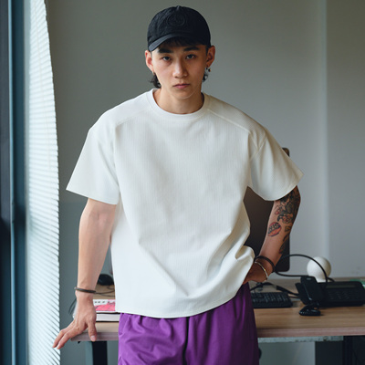 轻量220克弹性华夫格短袖T恤