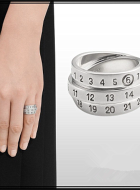 Endless Abyss 经典数字logo雕刻重叠指环数字环绕拼接造型戒指