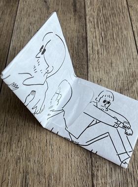 Endless Abyss The Soloist 风格24ss人物手绘钱包便携折纸钱夹