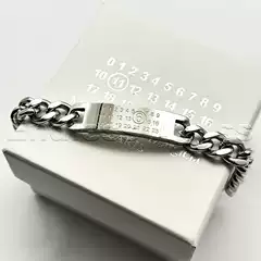 Endless Abyss 23Ss Classic Digital Logo Nameplate Bracelet for Men and Women, Trendy Cuban Bracelet for Couples
