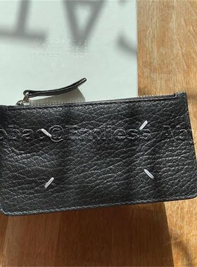 Endless Abyss 22ss长款拉链真皮卡包头层牛皮男女四点缝线零钱包