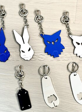 Endless Abyss 铭牌 动物 tabi牛皮钥匙扣男女钛钢开瓶器包包挂件