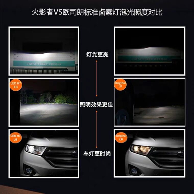 OSRAM 자동차 LED 헤드 라이트 H1H4H7H11HB3 속도 버전 슈퍼 밝은 원거리 및 근거리 빔 9012 빠른 밝은 화재 섀도우 어
