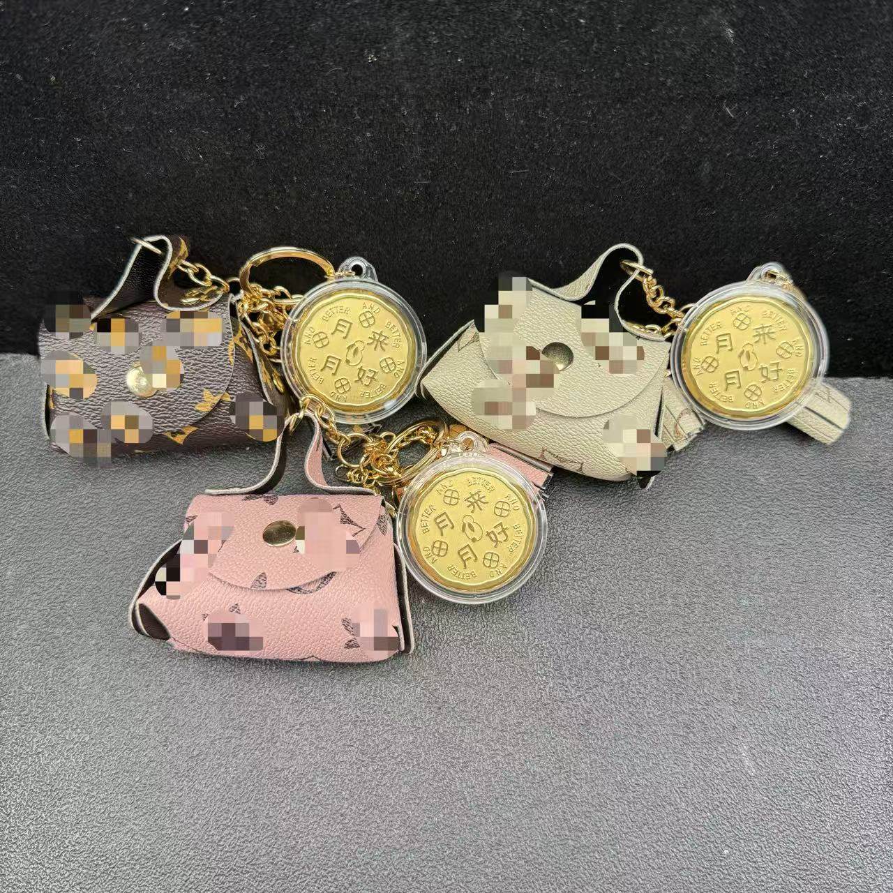 足金999黄金中秋节月饼包包挂件月来月好包包钥匙扣小挂件送礼物