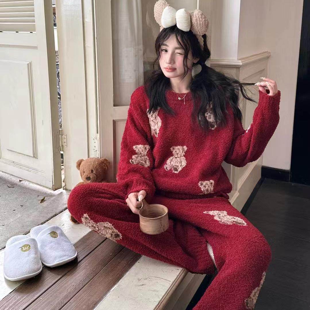 女半边绒保暖卡通可爱