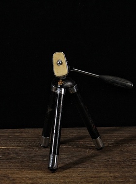 vintage古董黄铜日式经典三角架家居样板间复古创意手机支架拍摄