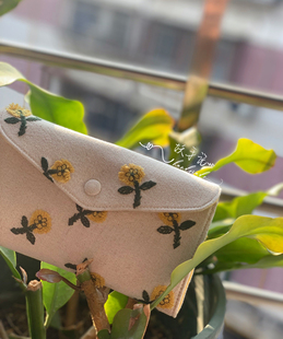 妖手记自制钱包日系皆川名风纯手工布艺钱袋子手机包刺绣手拿包