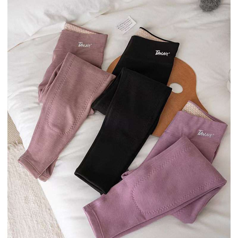 111女士冬款加厚加大御寒保暖羊绒秋裤中高腰护膝贴片蓄热大弹力