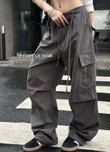 春季 女设计感束脚休闲裤 美式 裤 复古街头辣妹工装 速裁琪年26新款