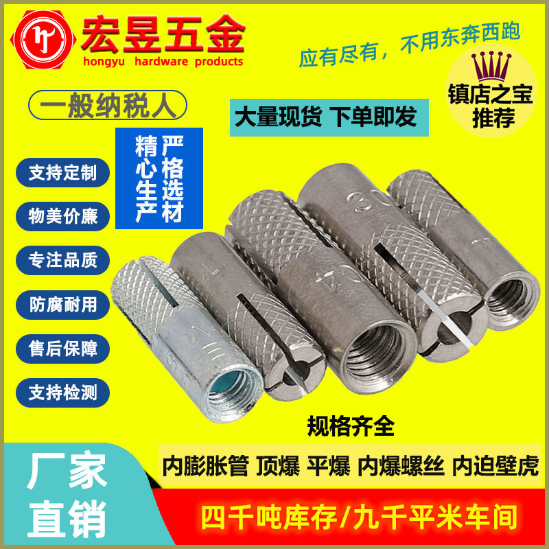304不锈钢/镀锌顶爆螺丝 内爆膨胀螺栓 壁虎螺丝M6M8M10M12