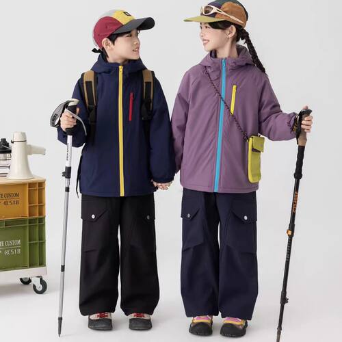 儿童棉服26秋冬季新款男童女童轻量化杜邦棉冲锋衣外套潮120-170