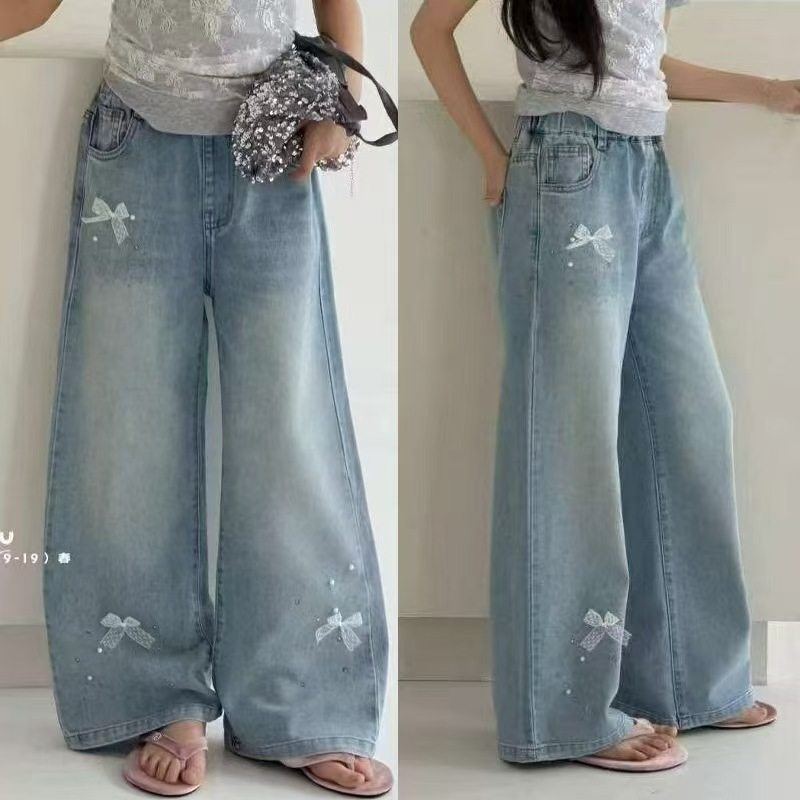 女童牛仔裤春季新款2026女孩韩版洋气直筒休闲裤中大童120-170码,童装/婴儿装/亲子装,儿童牛仔裤,淘宝优惠券,粉丝福利购,淘宝优惠卷