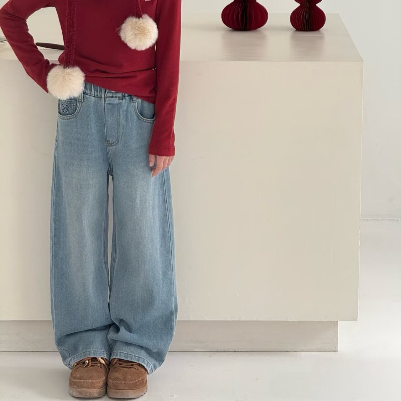 女童牛仔裤2026春季新款韩版女孩百搭直筒休闲裤中大童120-170码