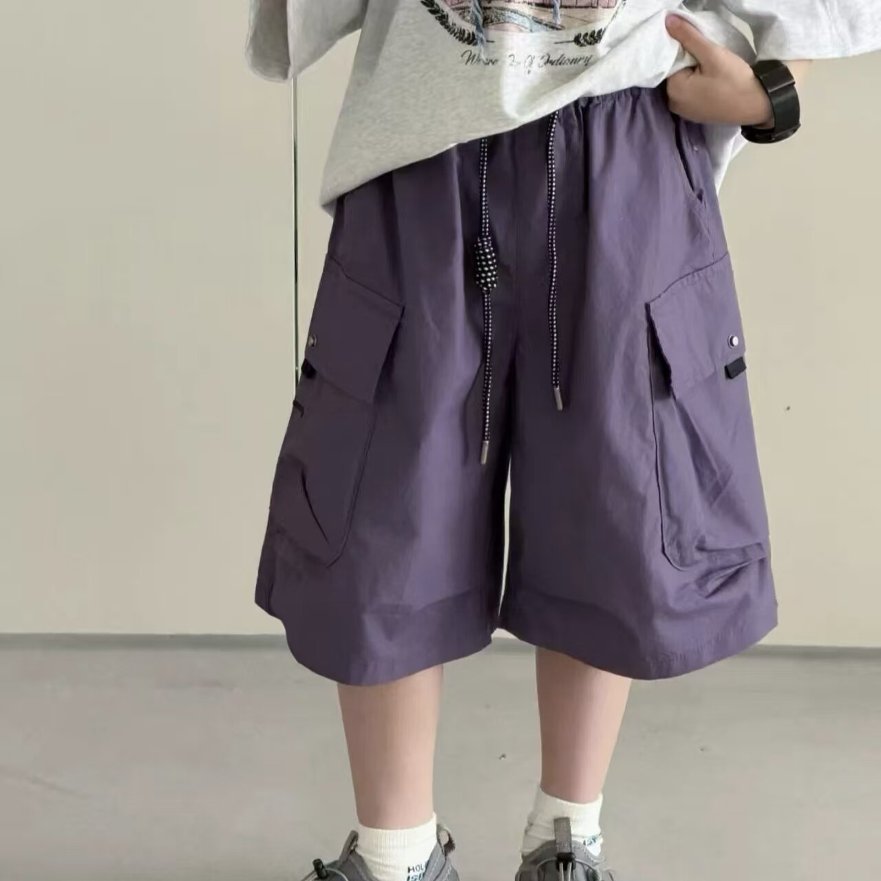 儿童短裤2026夏季新款男童百搭休闲中裤男孩纯棉工装裤潮120-170
