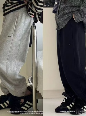 品牌儿童加绒运动裤2025冬季新款男童女童加厚休闲卫裤潮120-170