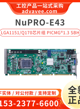 ADLINK/凌华科技 NuPRO-E43 51-41809-0A30 工控主板 Q170芯片组