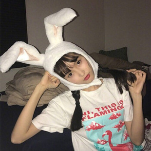 软妹毛绒 林小宅同款兔子耳朵帽子兔子头套拍照道具写真道具