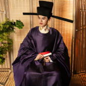 宋制公袍圆领袍汉服男中式 主持礼服新郎暗纹纱复原版 官袍襕袍公服