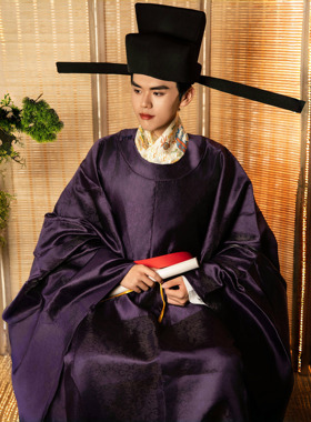 宋制汉服圆领袍男款复原版中式主持礼服婚新郎暗纹纱官袍襕袍公服