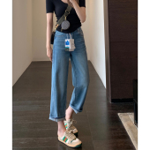 ～高腰显瘦宽松9分直筒阔腿牛仔裤 AMR 经典 美式 女2026春夏新