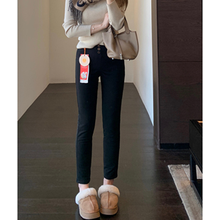 加绒加厚高腰显瘦黑色裤 保暖鹅绒裤 子女小脚裤 新款 AMR 冬季