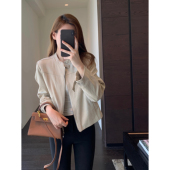 新款 设计感小众 外套显瘦上衣女秋冬季 帅气时髦立领短款 AMR