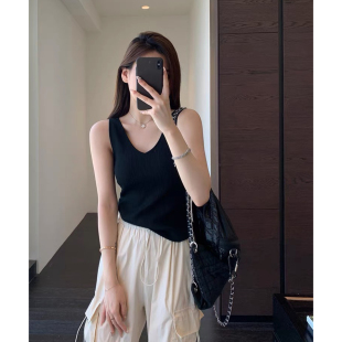 可两面穿单穿内搭修身 搭配神器 显瘦U领简约针织背心女新 AMR