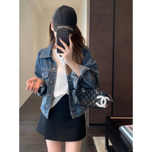 显腿长高腰A字显瘦黑色半身短裙女春夏2026新款 AMR 型正 版