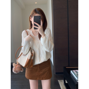 高品质天丝羊毛混纺保暖舒适针织毛衣女秋冬新款 氛围感 AMR