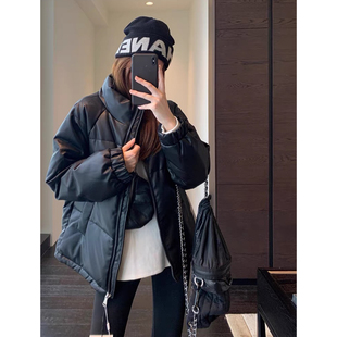 外套pu皮羽绒服秋冬新款 AMR 三星90白鸭绒男女同款 酷帅时髦