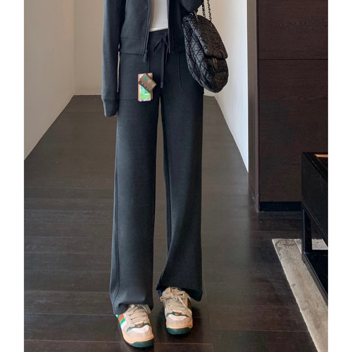 AMR UU◆柜上1000+lu家保暖双面绒高腰显瘦直筒阔腿裤女秋冬新