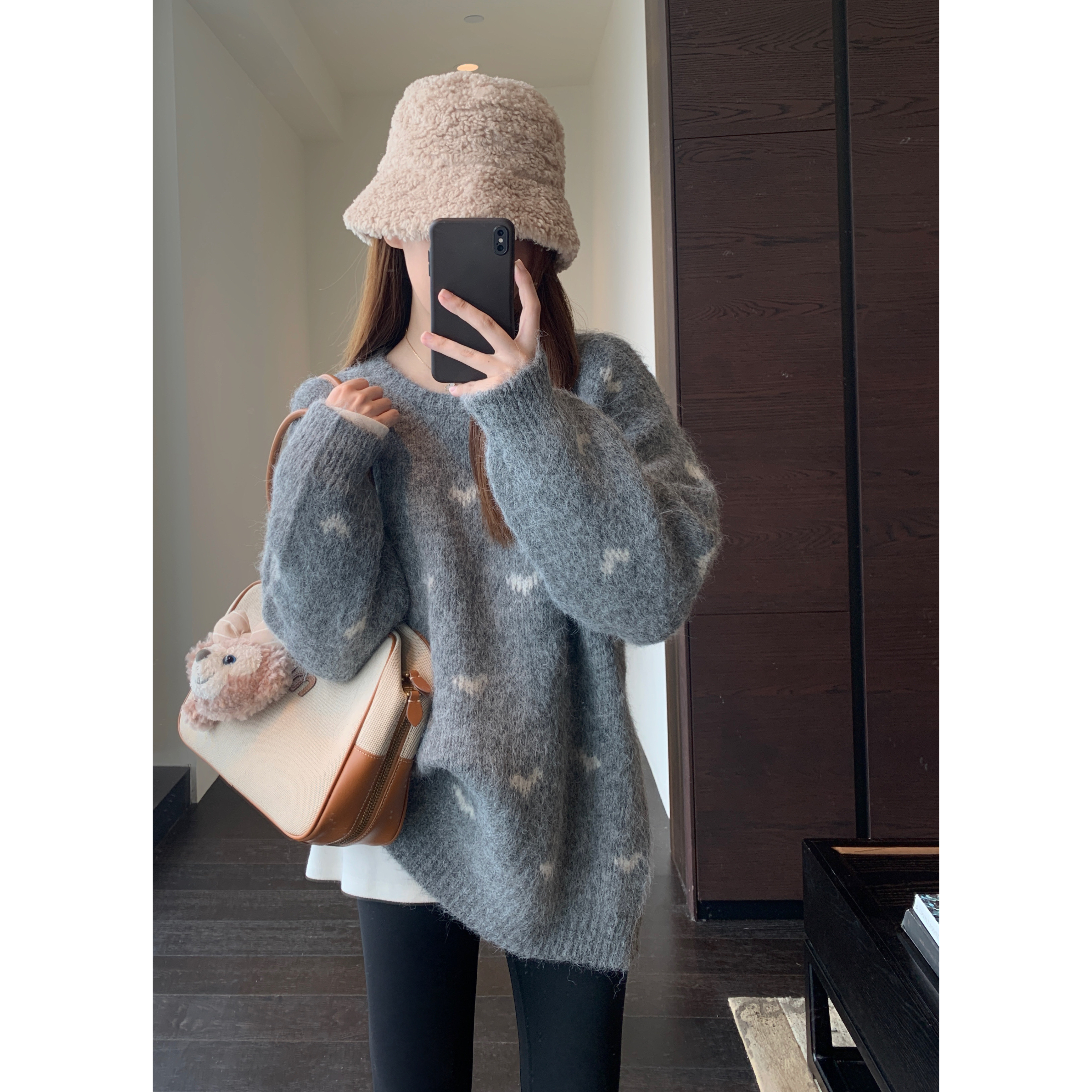 慵懒时髦显瘦宽松大毛衣