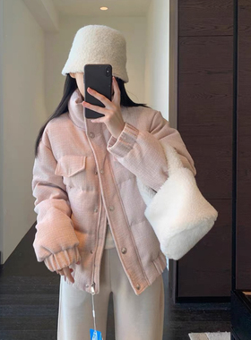 AMR UU◆鹅绒服～香风气质90白鹅绒保暖立领短款羽绒服女秋冬新款