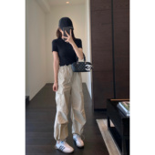 降落伞束脚裤 酷帅范 裤 女春夏新 高品质轻薄舒适阔腿工装 AMR