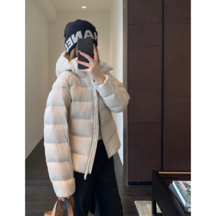 95白鹅绒服泡芙排骨羽绒服连帽短款 升级版 女2025秋冬新 AMR