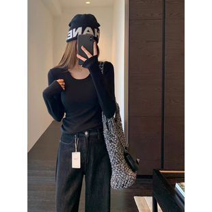 T恤女秋冬新款 百搭W～双面绒保暖舒适打底衫 显瘦长袖 修身 AMR