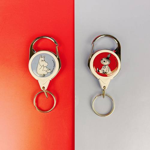 姆明卡通金属可伸缩钥匙圈防盗