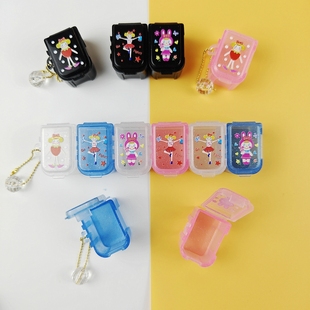 日本curlycollection卷发女孩卷毛可爱卡通药盒拆分挂件七天便携