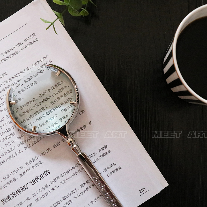 样板房烟斗摆件 乌木手工现代简约新中式 放大镜卧室床头书房软装