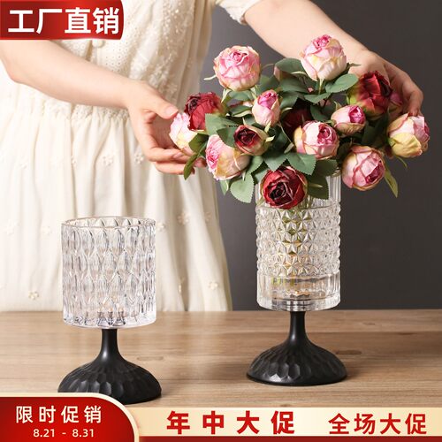 中古风水晶玻璃客厅餐桌装饰花瓶