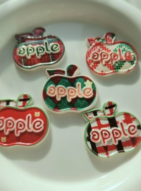 【对对碰】圣诞苹果平底diy树脂发夹奶油胶手机壳装饰氛围感头绳
