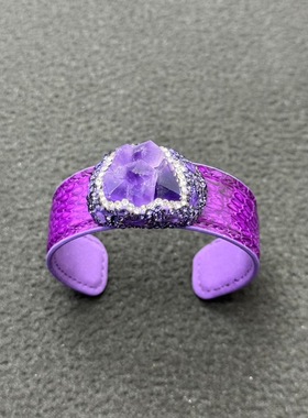 欧美新款时尚宽边真皮手镯气质高级感晚宴舞会手镯